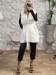 Mohair Fur Details Sleeveless Jacket/White