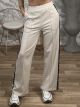 Sweatpants Velvet Sequin Stripe/Ecru
