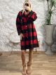 Plus Size Plaid Coat/Red&Black