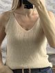Lurex Sleeveless Knitted Top/Gold