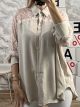 Viscose Oversized Lace Shirt/Beige