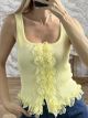 Knitted Lace&Buttons Top-77122/Yellow