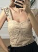 Kippur Ruffle Crop Top/Beige