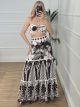 Summer Strapless Skirt Set/Chocolat