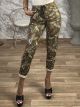 Suede Floral Elastic Pants/Khaki