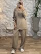 Oversized Strassed Set/Beige