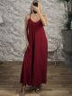Mono Wide Maxi Dress-2852/Burgundy