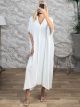 Semizie Stripes Maxi Dress-3293/White