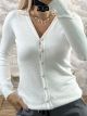 Knitted Ve Strass Cardigan-1719/White