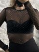 C-Through Strass Top /Black