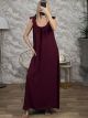 BowStraps Muslin Maxi Dress/Burgundy