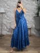 Silk Boho Maxi Dress-4624/Blue Royal