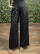 Wide Stripped Pants-22097/Black