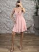 Double Straps Mini Dress/Pink