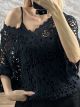 TwoPieces Crochet Top/Black