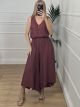 Viscose Buttons Summer Set/Burgundy