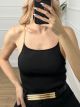 Knitted Gold Chain Top/Black
