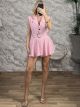 Mono Skort Closs Mini Dress-3749/Pink