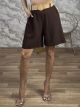 Viscose Belt Shorts-12330/Chocolat