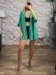 Monochrome Short Kimono/Green