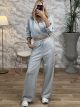 Sweatpants Strassed Hooded Set/Grey