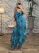 Silk Asymmetrical Jumpsuit-1208-NEW/Aqua