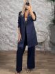 Soft Suede Coat-5006/Navy Blue