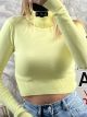 Viscose TurtleNeck CropTop/Yellow