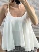 Flare WoodenBeads Top-003196/White