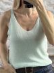 Lurex Sleeveless Knitted Top/Mint