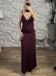 Belt Fitted Maxi Dress-47971/Burgundy