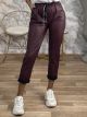 Leather Drawstring Pants-OS/Burgundy