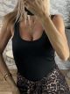 Sleeveless Cups Bodysuit-005/Black