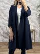 Long Wide Buttons Cardigan-3520/Navy Blue