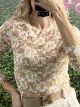 Lace Floral Top/Yellow