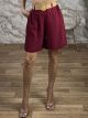 Viscose Belt Shorts-12330/Burgundy