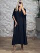 Semizie Stripes Maxi Dress-3293/Black