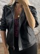 Faux Leather Pocket Jacket-7112-1/Black