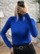 Viscose TurtleNeck Top-3080/Blue Royal