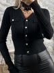 Elastic Pockets Cardigan/Black