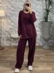 Oversized Strassed Set/Burgundy