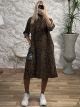Cord Animal Oversized Dress/Camel