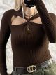 Knitted Tie Top/Chocolat