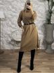 High Neck Belt Dress/Camel