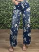 Big Flowers Wide Denim/Dark Blue