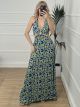 Maxi Silk Hoop Dress/Blue Royal