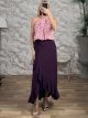 Ruffled Wrap Maxi Skirt-21047/Burgundy