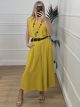 Zip Culotte Belt Set/Mustard