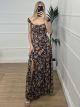 Maxi Cups Dress-Paisley/Navy Blue