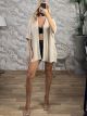 Monochrome Short Kimono/Beige